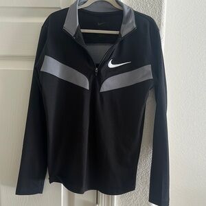 Nike Black and Gray Quarter-Zip Pullover